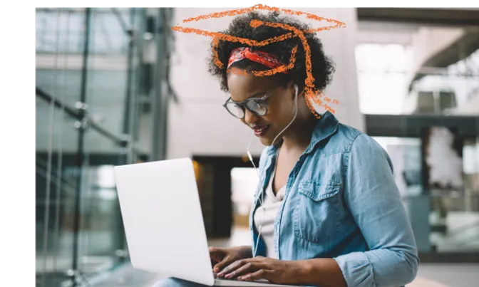 Graduating student with online learning platform